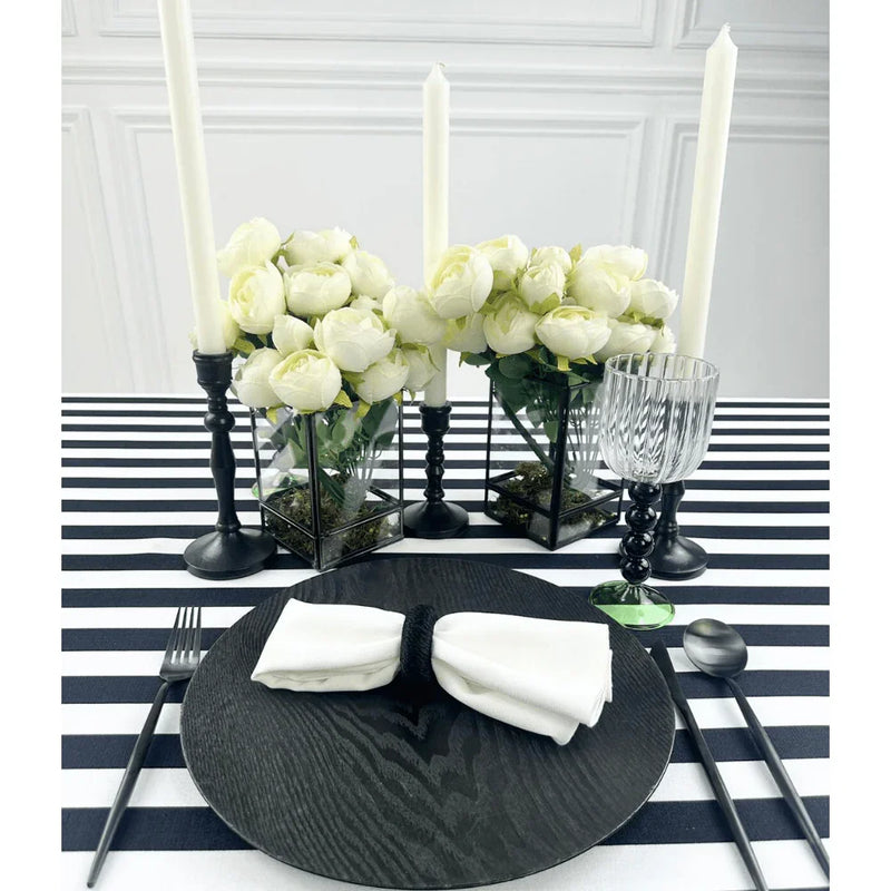 Simple Plastic Wooden-Like Charger Plate
