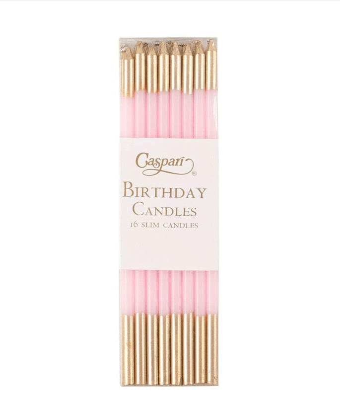 Slim Birthday Candles - 16 candles per package, adding whimsical flair to cakes and cupcakes for birthdays and special occasions.