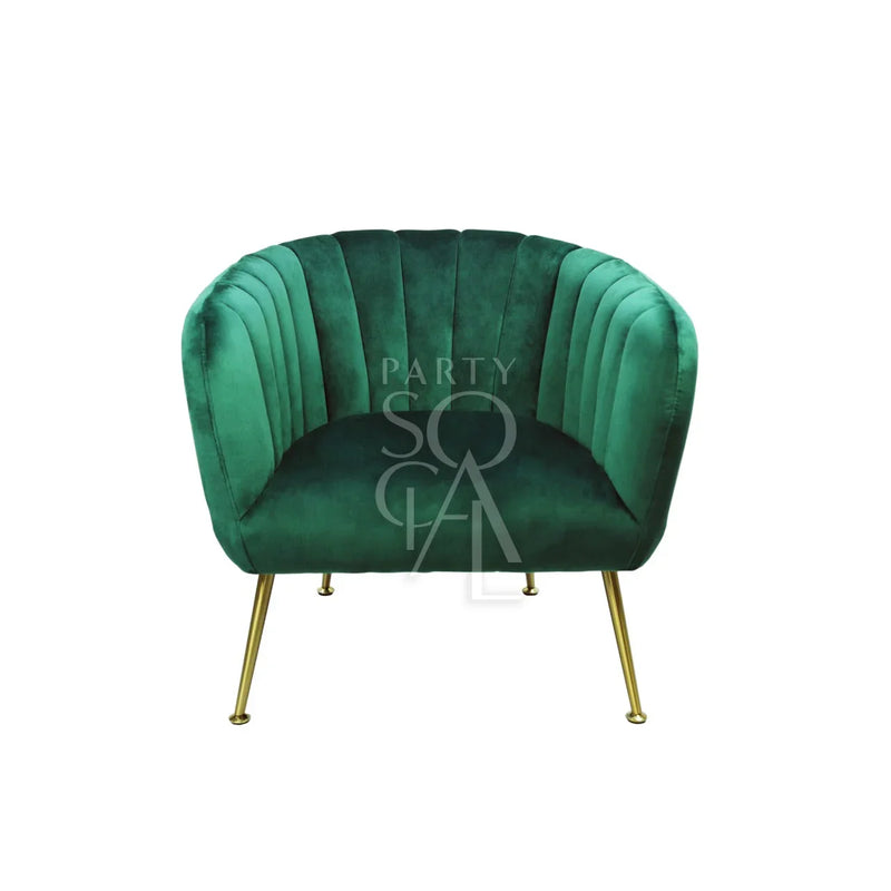 Royal Green Velvet Single Seater