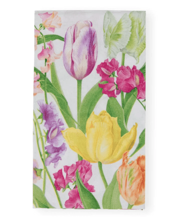 Spring Flower Guest Towel Napkins featuring a floral design, perfect for elevating any occasion. Triple-ply, eco-friendly, and biodegradable. 15pcs per package.