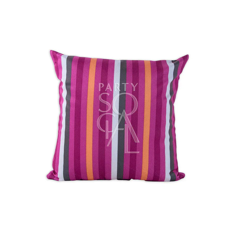 Cushion Pink Lined Print Velvet