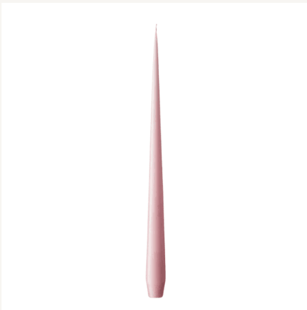 Tapered smokeless and dripless candles, 42cm, with a pink cone shape.