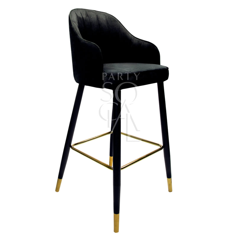Velvet Stool Black