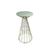 GOLD WIRE COCKTAIL TABLE - WHITE MARBLE TOP with a sleek gold wire base, ideal for versatile event settings.