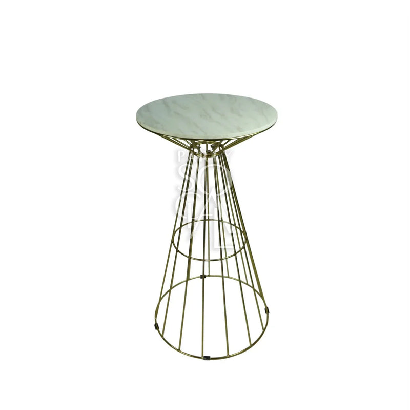 Gold Wire Cocktail Table - White Marble Top