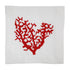 Red Coral Pure Linen Coaster with elegant embroidery design