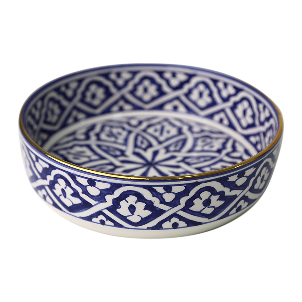 Marrakesh Patterned Ceramic Salad Bowl, ideal for stylish dining setup.