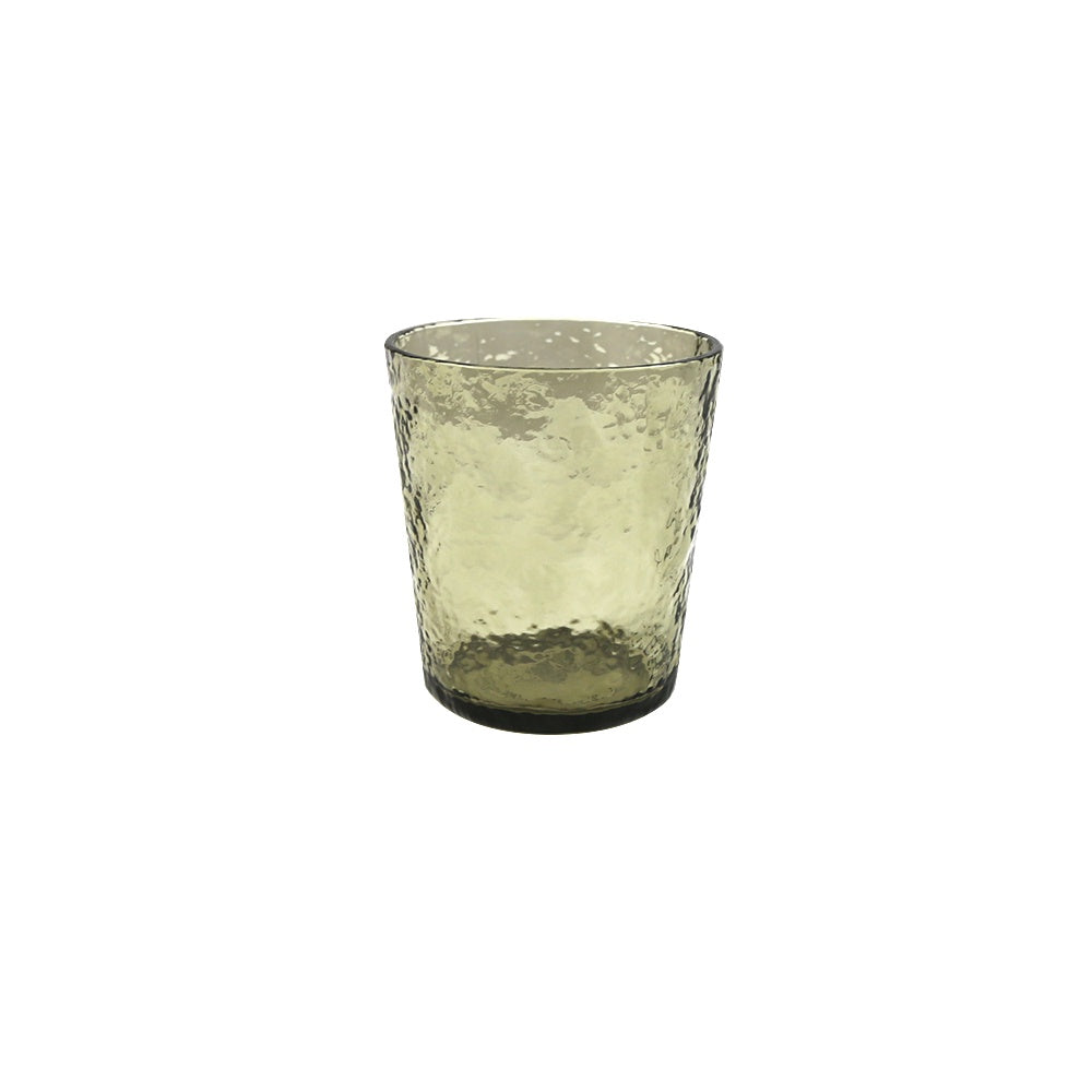 Simple Acrylic Low Tumbler Glass, a sleek highball glass with a textured surface and a close-up of the glass.