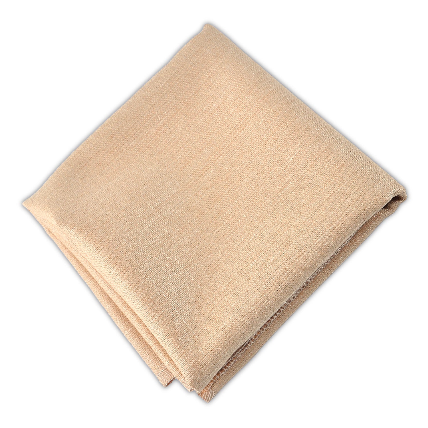Close-up of NAPKIN LINEN BLEND, a premium cloth for events. Beige napkin folded elegantly on a white background. Perfect for weddings, dinners, and special occasions. Napkins from Party Social Dubai.