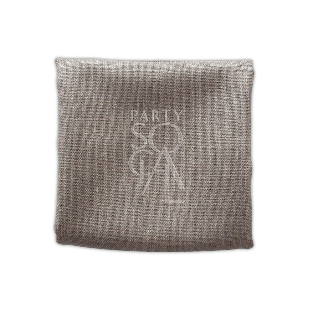 Close-up of a linen blend napkin, ideal for events. Premium quality in various sizes. Perfect for weddings, dinners, and special occasions. From Party Social. Napkins from Party Social Dubai.