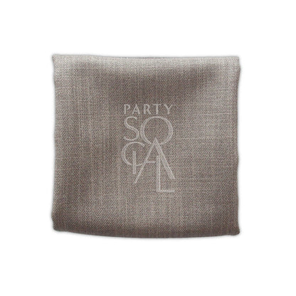 Close-up of a linen blend napkin, ideal for events. Premium quality in various sizes. Perfect for weddings, dinners, and special occasions. From Party Social. Napkins from Party Social Dubai.