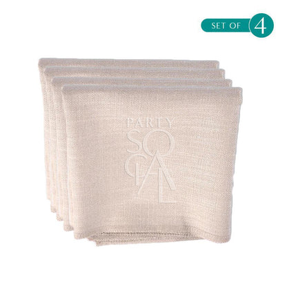 Premium linen blend napkins in various sizes for elegant table settings. Perfect for events, lunches, and dinners. Prices from 48 AED. Napkins from Party Social Dubai.