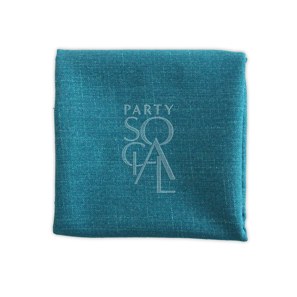 A linen blend napkin, ideal for events. Available in various colors. Elevate your table setting with this premium napkin. Dimensions: Cocktail (25cm L x 25cm W), Dinner (50cm L x 50cm W). From Party Social. Napkins from Party Social Dubai.