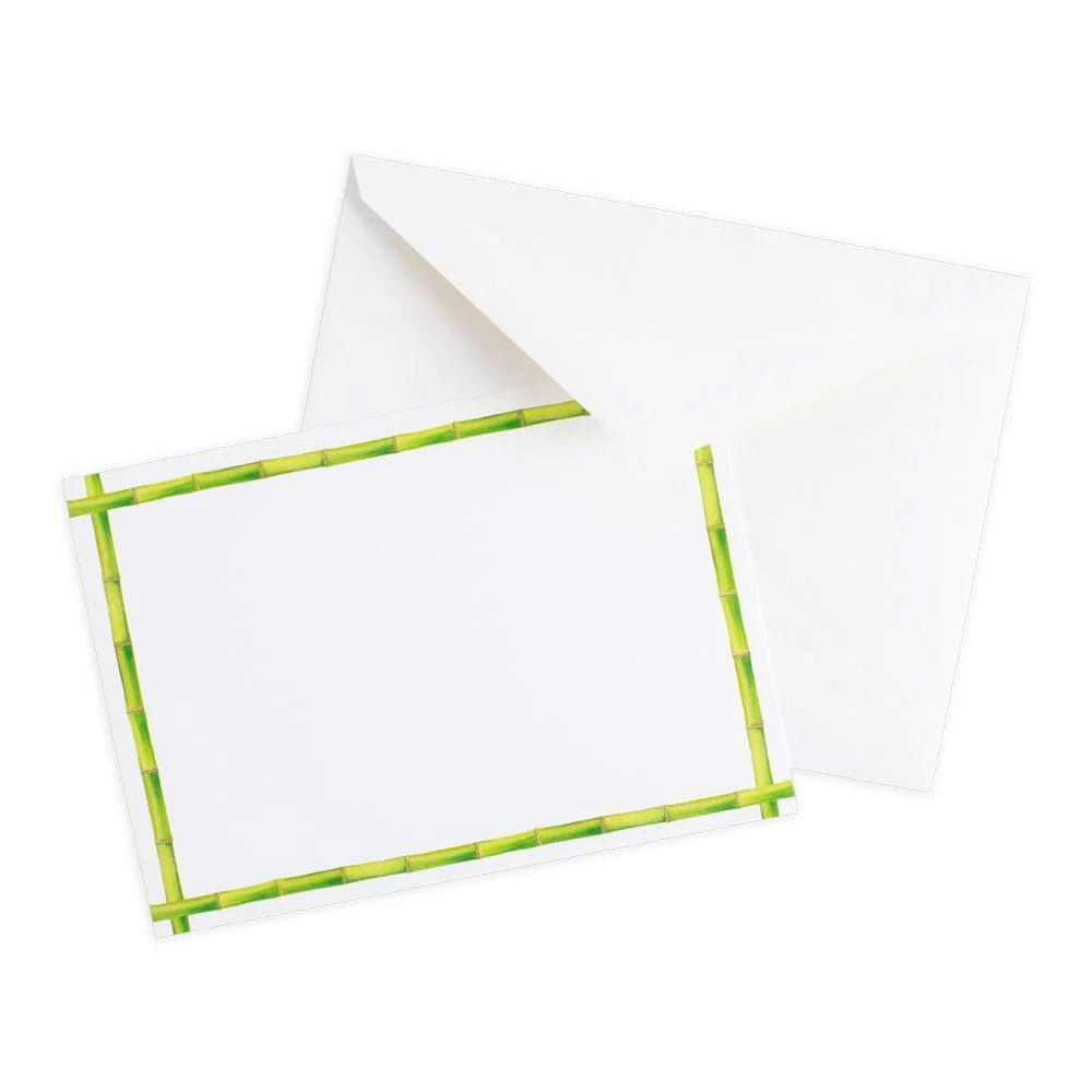 A set of 20 blank correspondence cards with a bamboo border and coordinating envelopes. Perfect for any occasion.