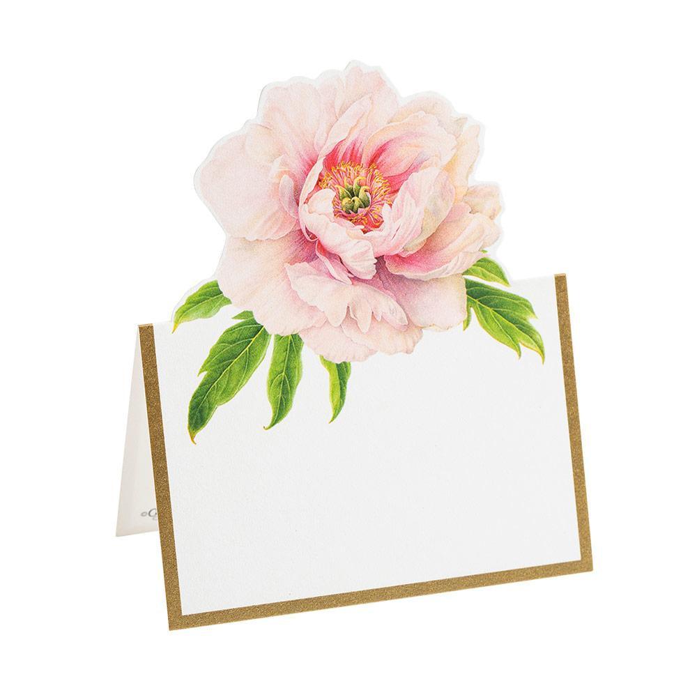 Blush Die-Cut Place Card with Flower Design - Perfect for table settings, guest name cards, and labeling appetizers and entrees.