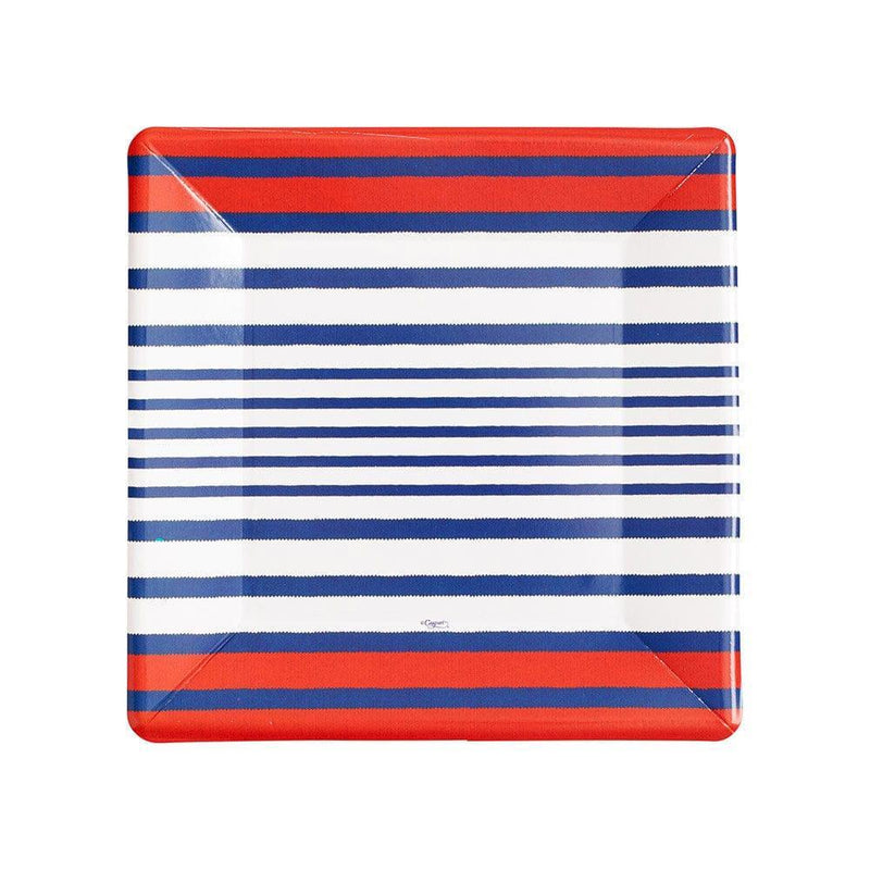 Breton Stripe Blue Salad & Dessert Plates