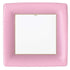 A pink square plate with a white square inside, perfect for elegant table settings. Caspari&