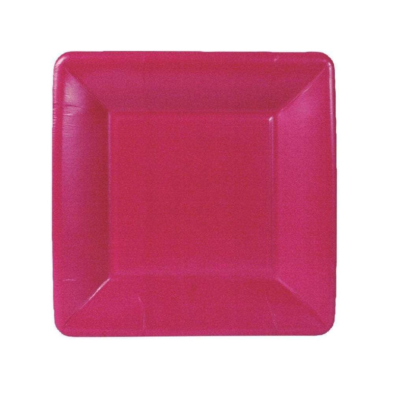 Grosgrain Square Paper Salad & Dessert Plates in Rose - 8 Per Package