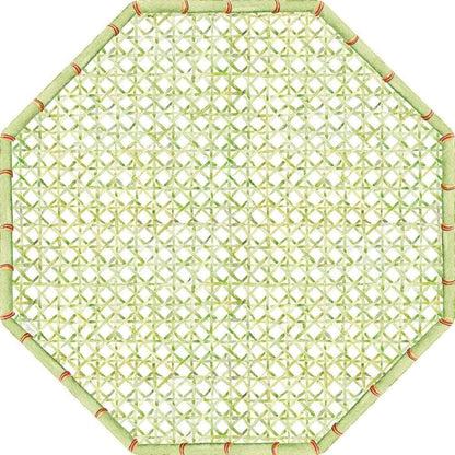 Holly Trellis Die-Cut Placemat - 1 Per Package: Hexagon-shaped mat featuring intricate patterns, perfect for birthday parties and table setups.