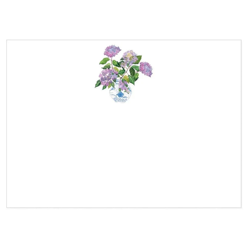 Hydrangeas and Porcelain Blank Correspondence Cards - 20 Per Package