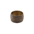 Leather wrap napkin ring with gold rim and hole detail.