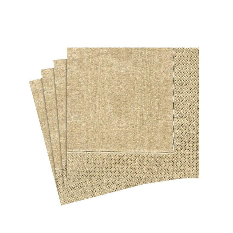 Moir Paper Cocktail Napkins in Gold - 20 Per Pac