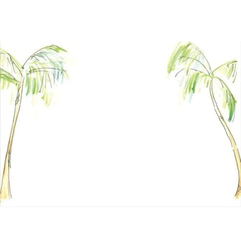 Painted Palm Trees Blank Correspondence Cards - 20 Per Package