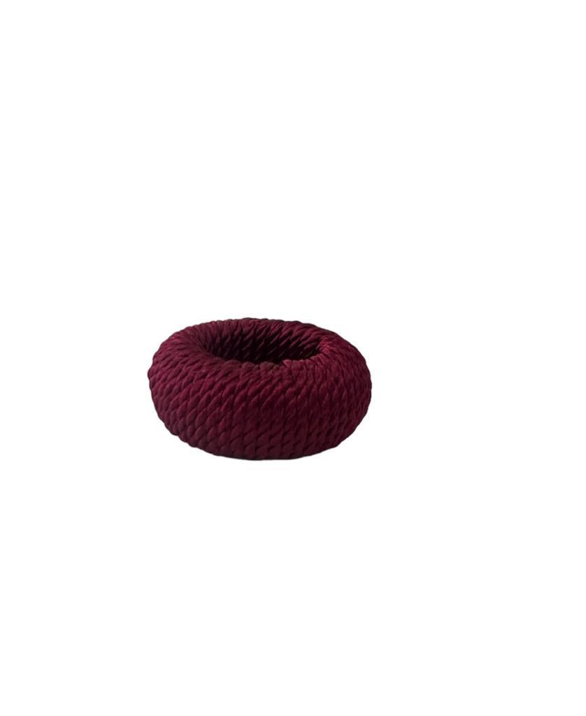 Rayon Napkin Ring - Stylish rope and red knitted basket for dining accessories.