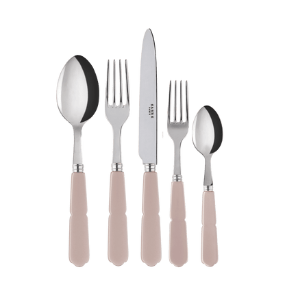 A stylish set of 5 Sabre cutlery, including a spoon, fork, and knife, perfect for any table setup.