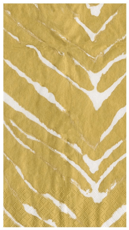 A close-up of a triple-ply napkin with a striking design from the Wild Kingdom collection. Made of biodegradable and compostable materials, perfect for eco-friendly tabletops. 20 napkins per package.